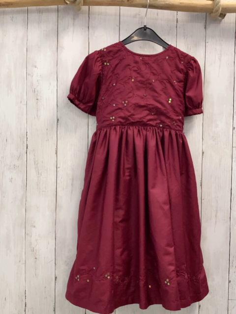 H&M  Kleid  Gr. 116  weinrot mit Pailetten und Unterrock