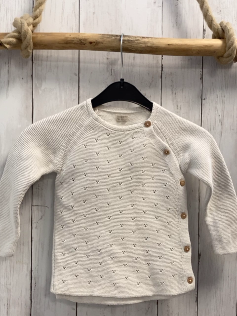   Pullover  Gr. 92  weiß Strick Lochmuster 