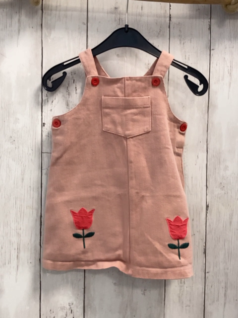   Kleid Gr. 92  rosa rote Tulpen + Knöpfe 