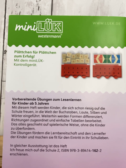 Lük  Minilük  Heft Ich freue mich auf die Schule 