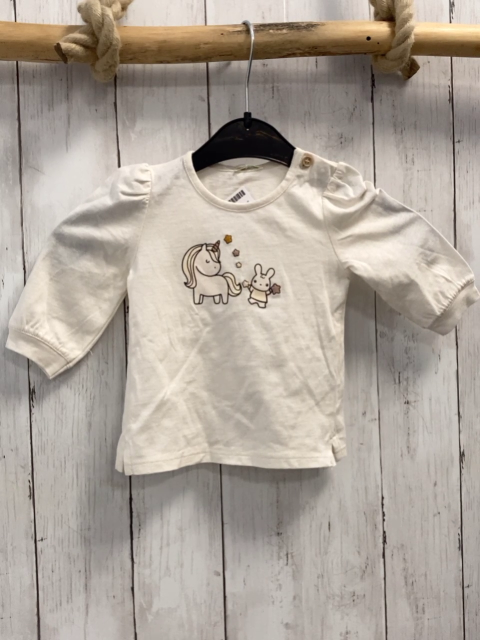 neu Benetton Langarmshirt  Gr. 62  creme Einhorn Hase 