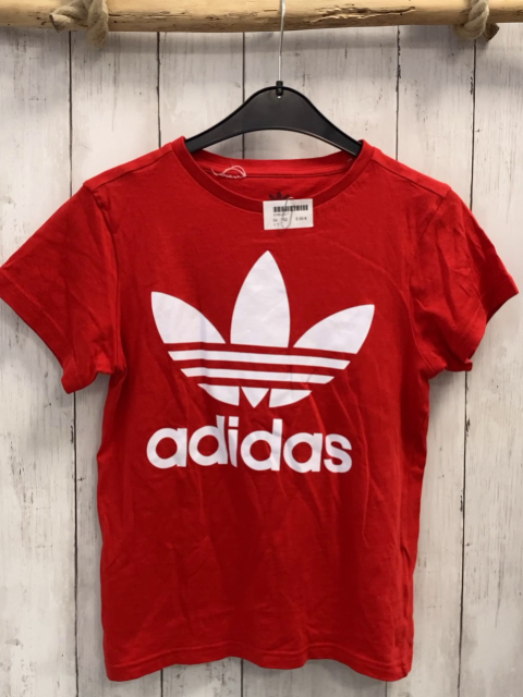   T-Shirt  Gr. 152  rot weiße Schrift + Label 