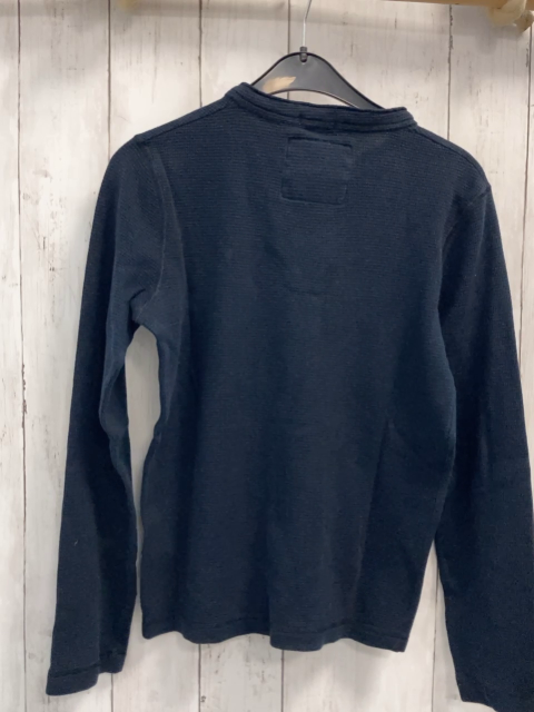 Abercrombie  Langarmshirt  Gr. 140  blau Struktur Knopfleiste 