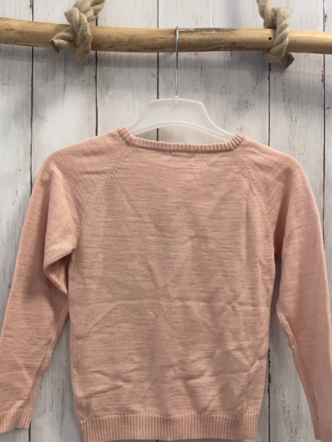 vertbaudet Pullover Gr. 122  rosa Strick Glitzerherzen
