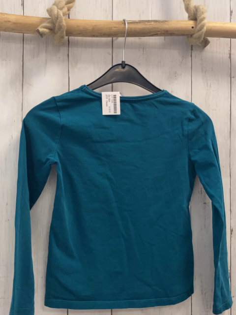 Okaidi Langarmshirt Gr. 128  petrol Pailettenlibelle