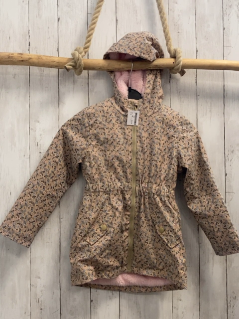  Regenjacke Gr. 116  beige Blumen gefüttert