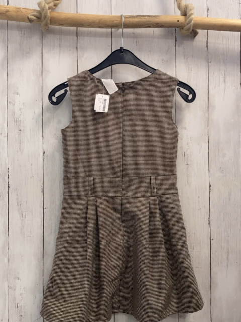  Kleid Gr. 122  braun beige Hahnentritt