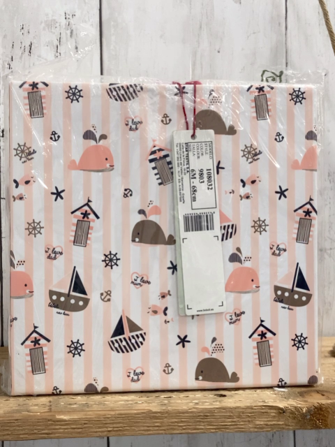 neu 4 teiliges Boboli Baby Geschenkset Gr. 68  Langarmshirt + Leggings + Mütze + Lätzchen rosa weiß gestreift + maritime Motive