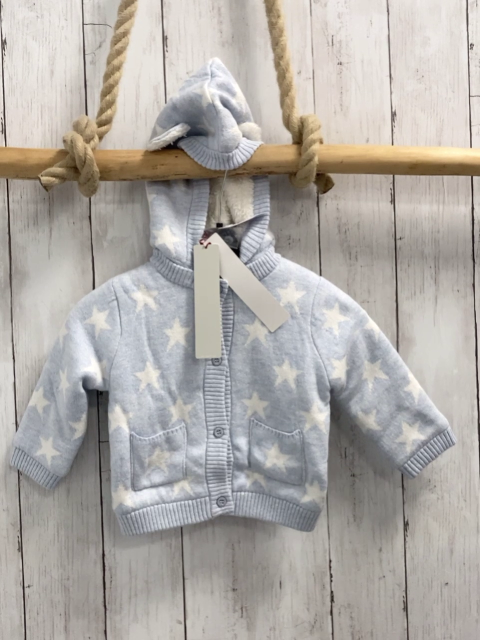 Boboli neu Strickjacke Gr. 68  hellblau weiße Sterne warm gefüttert