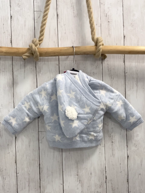 Boboli neu Strickjacke Gr. 62  hellblau weiße Sterne warm gefüttert