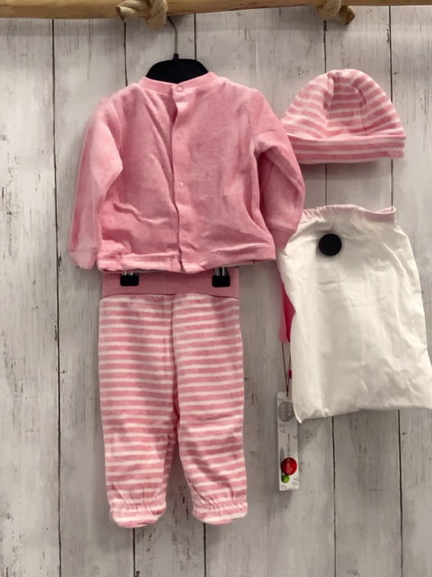 Boboli neu 4tlg Pullover + Jogginghose + Mütze + Stoffbeutel Gr. 62  pink Nicky Giraffen + pink weiß gestreift