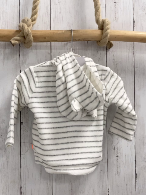 Boboli neu Frotteejacke Gr. 74  weiß graue Streifen orange Knöpfe