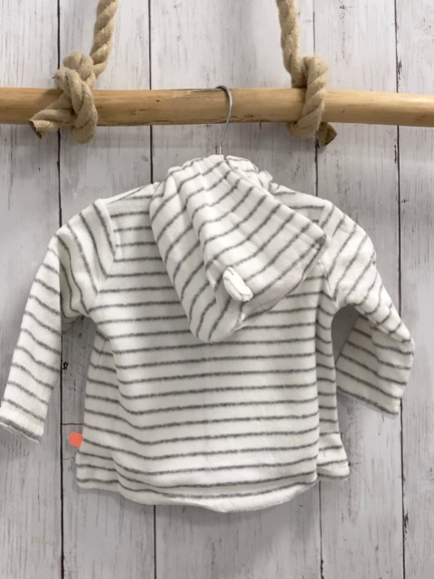 Boboli neu Frotteejacke Gr. 74  weiß graue Streifen orange Knöpfe