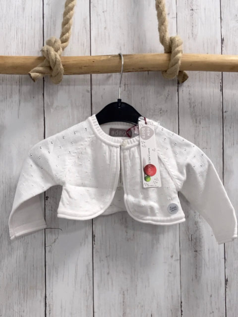 Boboli neu Strickjacke Gr. 68  weiß Lochmuster