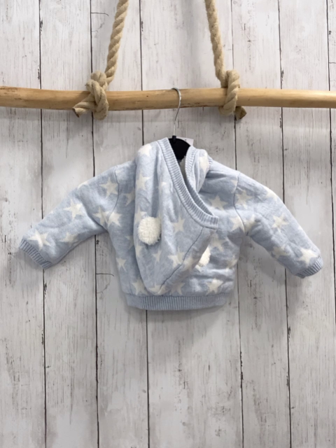 Boboli neu Strickjacke Gr. 62  hellblau weiße Sterne warm gefüttert