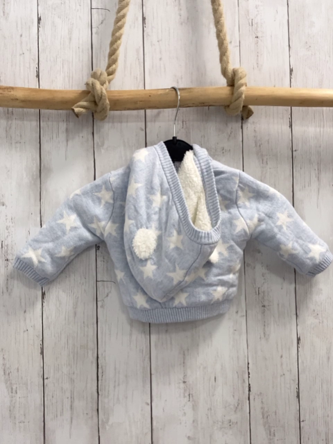 Boboli neu Strickjacke Gr. 62  hellblau weiße Sterne warm gefüttert