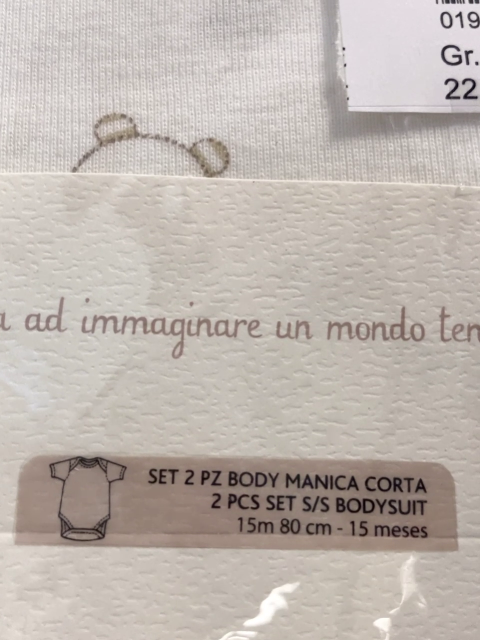 2tlg neu Chicco Bodyset Gr. 80  weiß + weiß beige Hasen