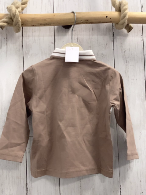 Chicco neu Langarmshirt Gr. 74  hellbraun weiß Kragen