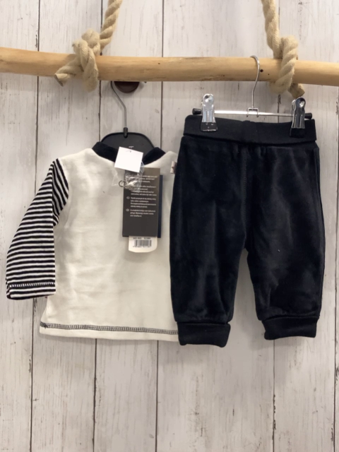 blue seven neu 2tlg Pullover + Jogginghose Gr. 68  weiß schwarz weiß gestreifte Ärmel Nicky + schwarz Nicky