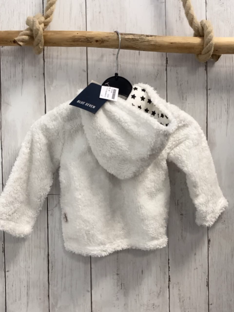blue seven neu  Plüschjacke Gr. 68  weiß innen weiß + schwarze Sterne