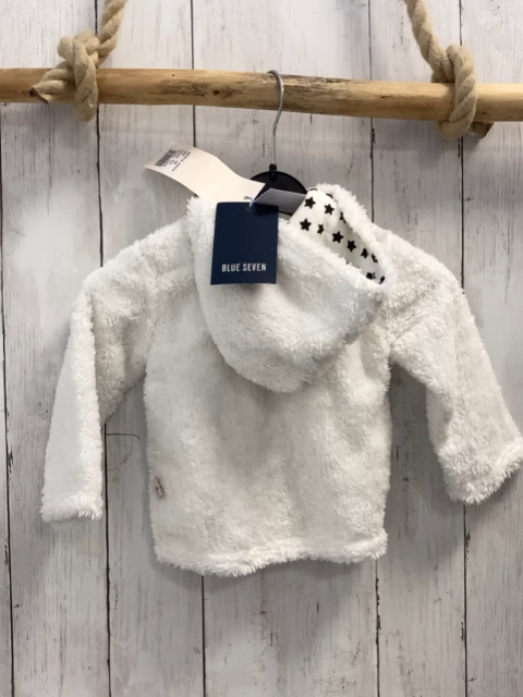 blue seven neu  Plüschjacke Gr. 62  weiß innen weiß + schwarze Sterne
