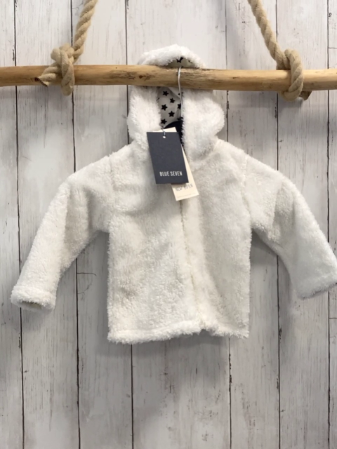 blue seven neu  Plüschjacke Gr. 68  weiß innen weiß + schwarze Sterne