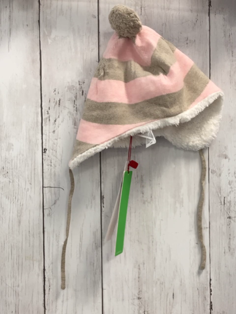 neu Boboli Mütze Gr. S/50  rosa beige gestreift Strick Plüschfutter