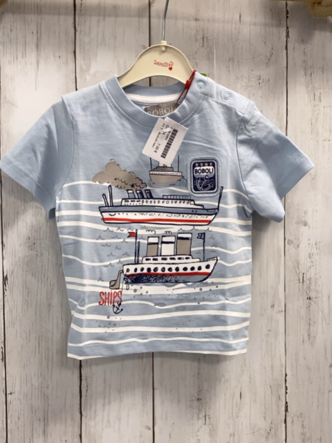 Boboli neu T-Shirt Gr. 74  blau weiße Streifen Schiff