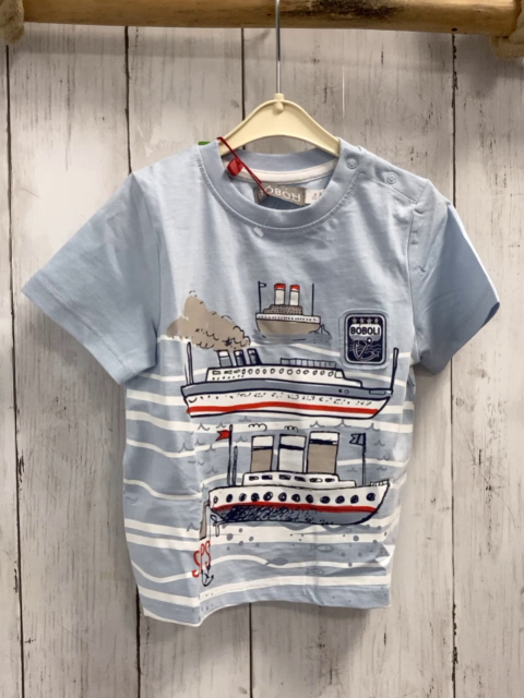 Boboli neu T-Shirt Gr. 80  blau weiße Streifen Schiff