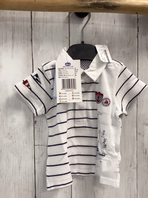 Chicco neu T-Shirt Gr. 68  weiß blaue Streifen Polokragen