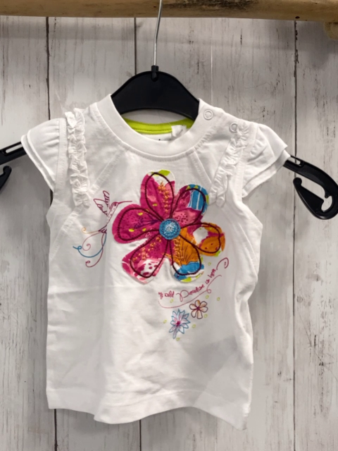 Blue seven neu T-Shirt Gr. 62  weiß bunte Blume Kolibri