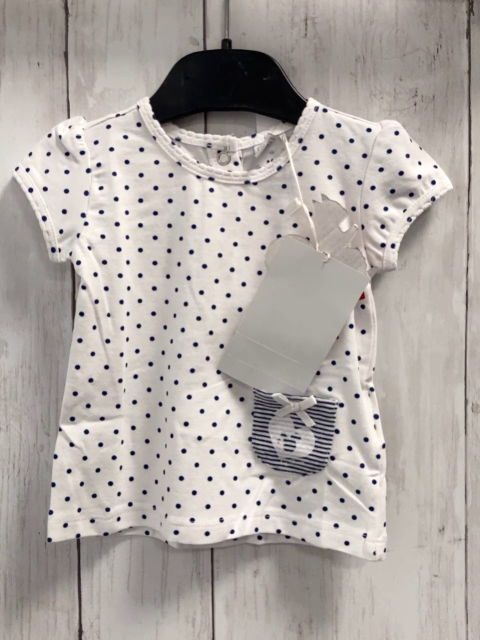 Chicco neu T-Shirt Gr. 62  weiß blaue Punkte 