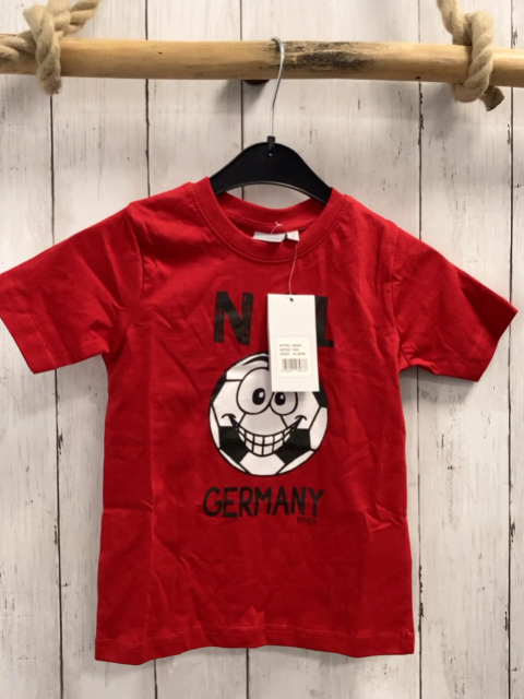 blue seven neu T-Shirt Gr. 92  rot schwarze Schrift Fußball