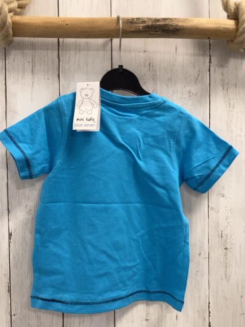 blue seven neu T-Shirt Gr. 80  blau Schrift Krabbe