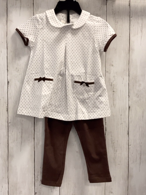 Chicco neu 2tlg  T-Shirt + Leggings Gr. 80  weiß braune Punkte + braun NP 37.90 €