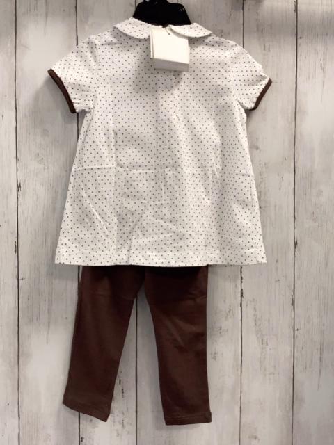 Chicco neu 2tlg  T-Shirt + Leggings Gr. 80  weiß braune Punkte + braun NP 37.90 €