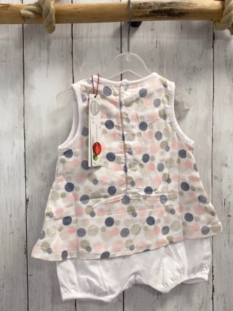 Boboli neu Playsuit Gr. 74  weiß rosa beige blaue Kreise