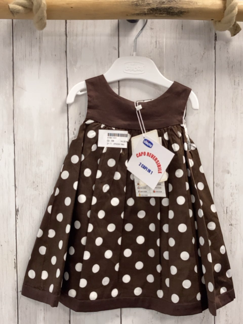 chicco neu Wendekleid Gr. 68  braun weiße Punkte + weiß braune Punkte NP 49,90 €
