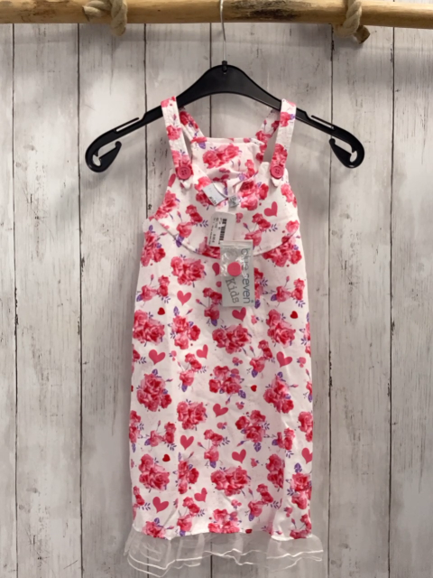 blue seven neu Kleid Gr. 110  weiß rosa Blumen + Herzen