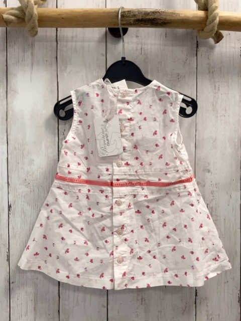 gymp neu Kleid Gr. 74  weiß rosa Blumen Band NP 37,95€