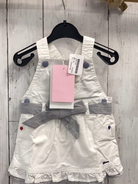 Chicco neu Kleid Gr. 62  weiß grau weiß gestreiftes Gürtelband NP 34,90 €