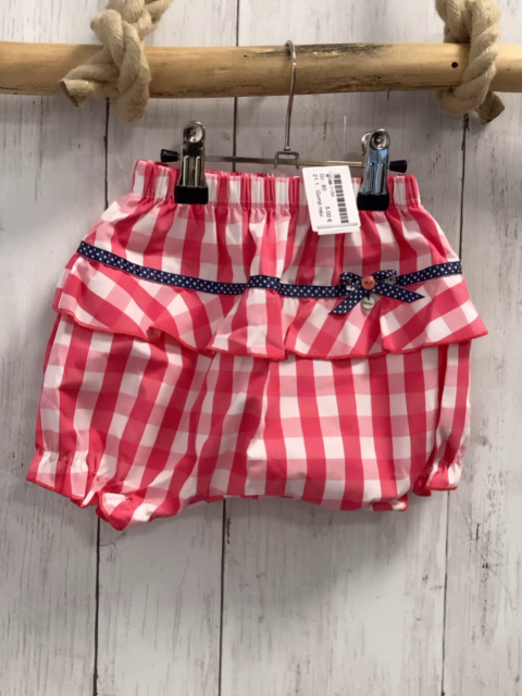 Gymp neu Shorts Gr. 80  pink rosa weiß kariert blaues Band Schleife NP 22,95 €