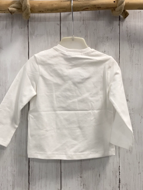 Gymp neu Langarmshirt Gr. 74  weiß silber Blumen + Schrift NP 18,95 €