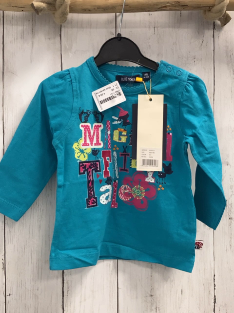 blue seven neu Langarmshirt Gr. 68  türkis bunte Buchstaben