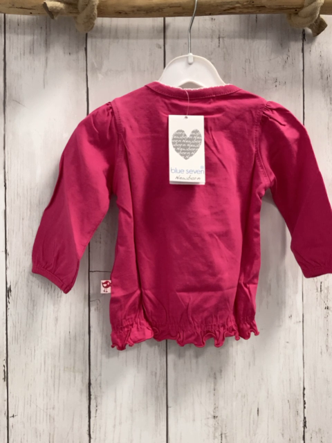 blue seven neu Langarmshirt Gr. 56  pink Schrift Aufnäher