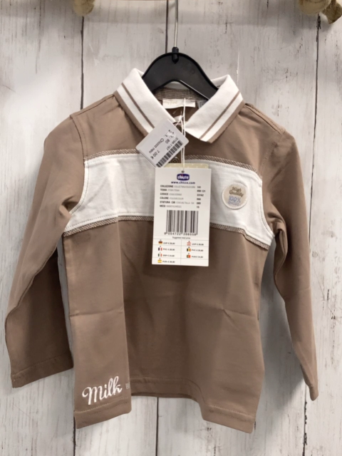 Chicco neu Langarmshirt Gr. 80  braun weiße Streifen Polokragen NP 29,90 €