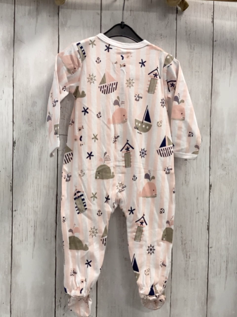 Boboli neu Strampler Gr. 68  rosa weiß gestreift maritime Motive