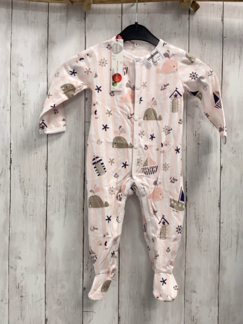 Boboli neu Strampler Gr. 74  rosa weiß gestreift maritime Motive