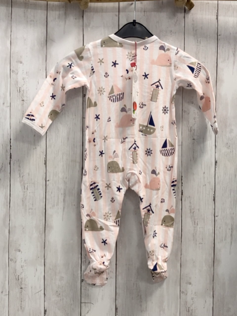 Boboli neu Strampler Gr. 74  rosa weiß gestreift maritime Motive