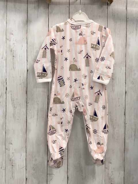 Boboli neu Strampler Gr. 74  rosa weiß gestreift maritime Motive